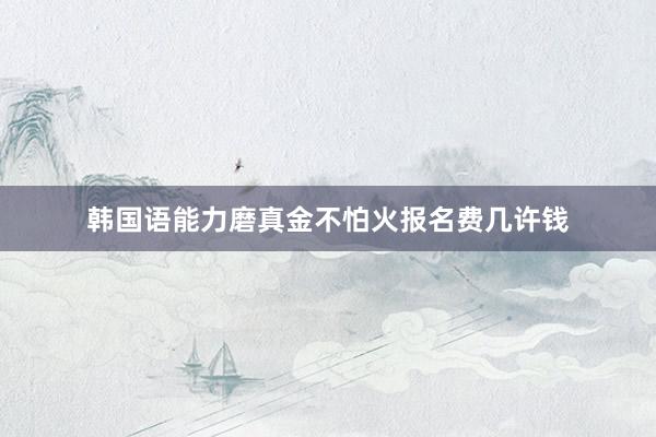 韩国语能力磨真金不怕火报名费几许钱